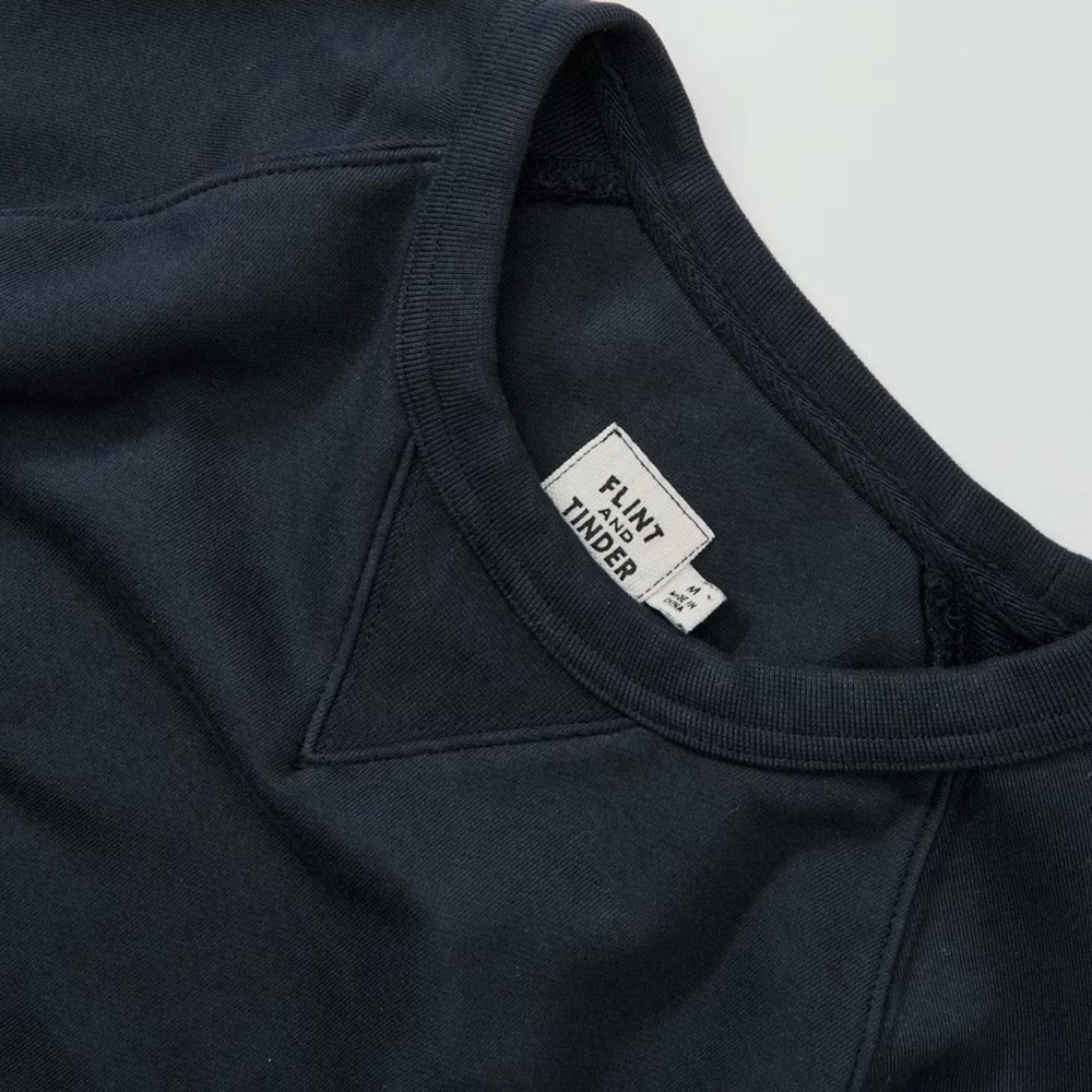 Flint and Tinder Navy Mid-weight Terry Crew